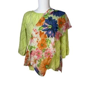 Diane Von Furstenberg Floral Scarf Oblong Sheer Silk Chiffon Pink Orange Blue